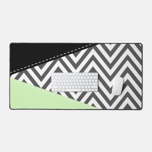 Gray Zigzag, Gray Chevron, Zigzag Pattern, Mint (Clavier et souris)