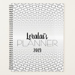 Gray, zwart en wit cirkelpatroon planner