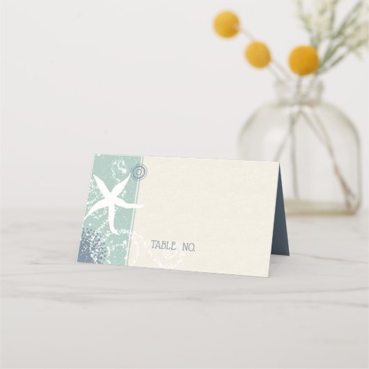 Grayed Jade Dusty Blue Beach Weddenschap (Voorkant)