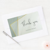 grayed jade modern lijst bruiloft rechthoekige sticker (Envelop)