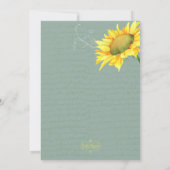 Grayed Jade Sunflower Weddenschap Kaart (Achterkant)
