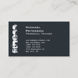 Grayish Blue Trendy Fitness Carte de visite sporti