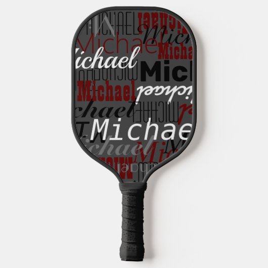 Grayish Pattern of Names Pickleball Paddle (Achterkant)