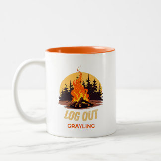 Grayling Michigan Kampvuur Tweekleurige Koffiemok