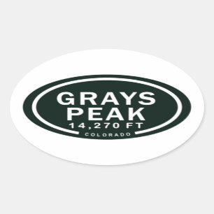 Grays Peak 14,270 FT Colorado Rocky Mountain Ovale Sticker