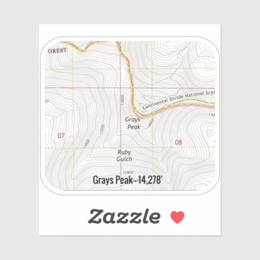 Grays Peak Colorado Fourteener Sticker (Vel)