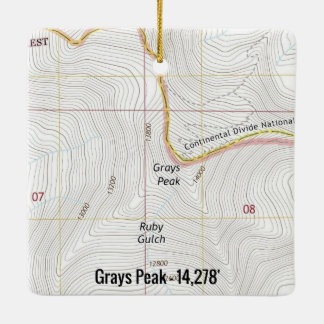 Grays Peak Fourteener Topo Keramisch Ornament