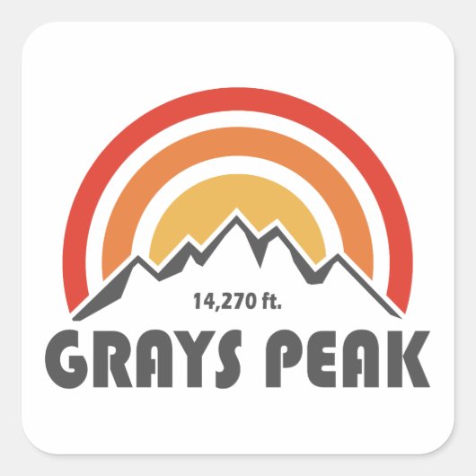 Grays Peak Vierkante Sticker (Voorkant)
