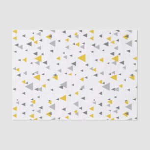 Grays & Yellow Random Triangles Modern Patroon Tissuepapier