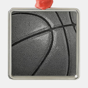 Grayscale Basketball Metalen Ornament