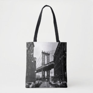 GRAYSCALE FOTOGRAFIE VAN BROOKLYN BRIDGE DRAAGTAS