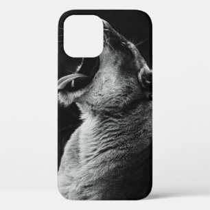 GRAYSCALE FOTOGRAFIE VAN GEDANKTE LIONATIE iPhone 12 HOESJE
