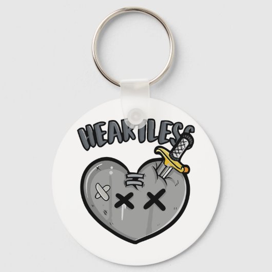 Grayscale Heart & Sword Poster Punk Rock Esthetisc Sleutelhanger (Voorkant)