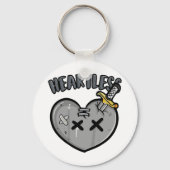 Grayscale Heart & Sword Poster Punk Rock Esthetisc Sleutelhanger (Achterkant)