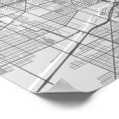 Grayscale-kaart van Chicago Poster (Hoek)