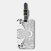 Grayscale Kaleidoscope Art Print Bagagelabel (Voorkant verticaal)