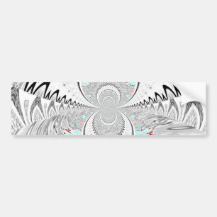 Grayscale Kaleidoscope Art Print Bumpersticker