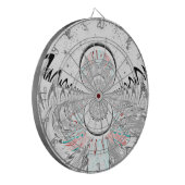 Grayscale Kaleidoscope Art Print Dartbord (Voorkant Links)