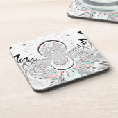 Grayscale Kaleidoscope Art Print Drankjes Onderzetter (Linkerzijde)