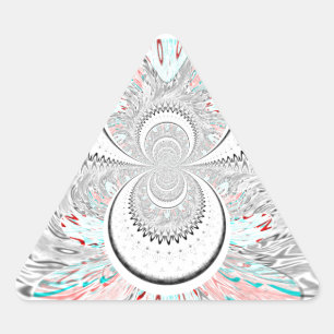 Grayscale Kaleidoscope Art Print Driehoek Sticker