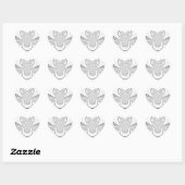 Grayscale Kaleidoscope Art Print Hart Sticker (Vel)