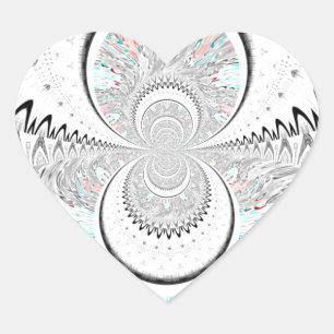 Grayscale Kaleidoscope Art Print Hart Sticker