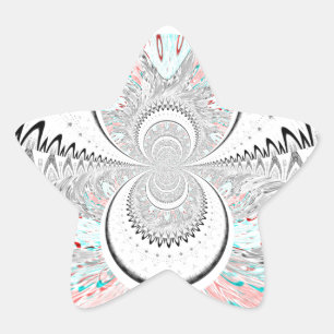Grayscale Kaleidoscope Art Print Ster Sticker
