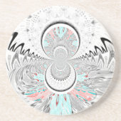 Grayscale Kaleidoscope Art Print Zandsteen Onderzetter (Voorkant)