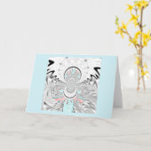 Grayscale Kaleidoscope Groet sjabloon (Gele Bloem)