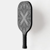 Grayscale Monochrome Cloudy Grey Abstract Patroon Pickleball Paddle (Links)