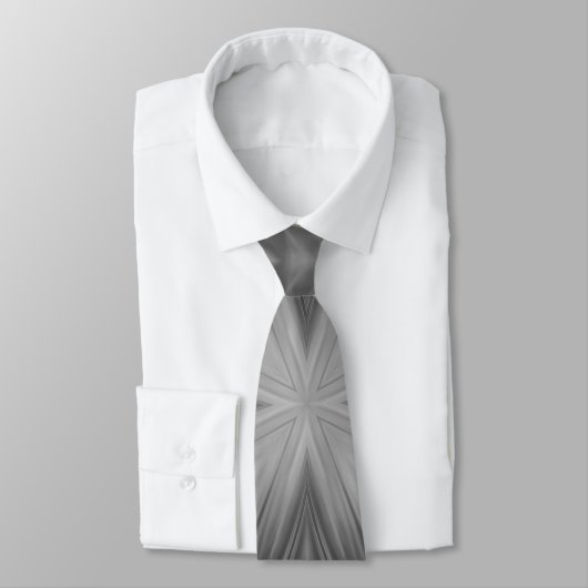 Grayscale Monochrome Cloudy Grey Abstract Patroon Stropdas (Gebonden)