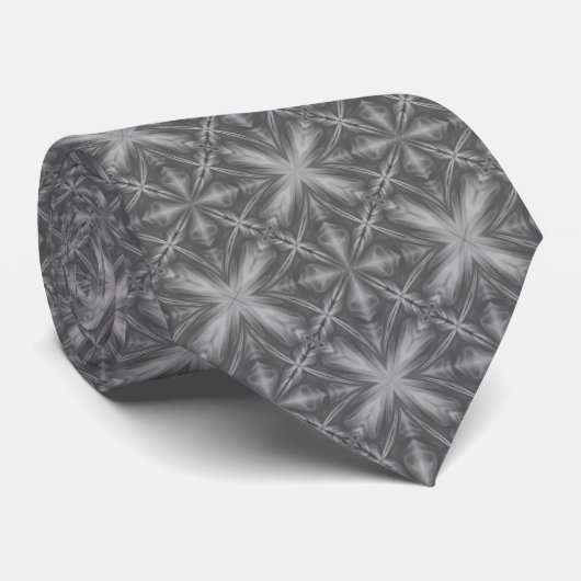 Grayscale Monochrome Cloudy Grey Abstract Patroon Stropdas (Opgerold)