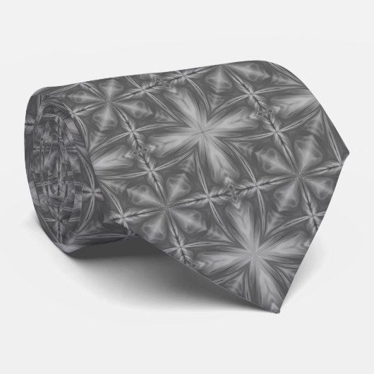 Grayscale Monochrome Cloudy Grey Abstract Patroon Stropdas (Opgerold)