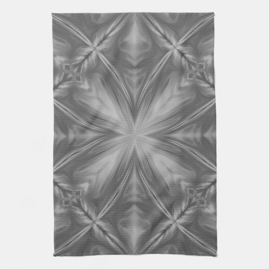 Grayscale Monochrome Cloudy Grey Abstract Patroon Theedoek (Verticaal)