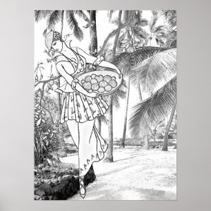 Grayscale  Natuur vrouwen bomen kleuren Poster