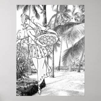 Grayscale  Natuur vrouwen bomen kleuren Poster