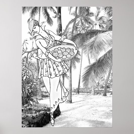 Grayscale Natuur vrouwen bomen kleuren Poster (Voorkant)