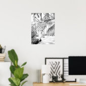 Grayscale Natuur vrouwen bomen kleuren Poster (Thuiskantoor)