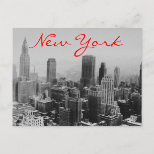 Grayscale New York City Night Briefkaart