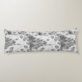 Grayscale Sprookjeskasteel met wijngrens Lichaamskussen (Achterkant)