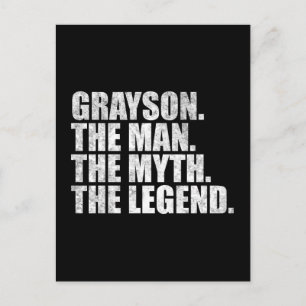 Grayson naam, Grayson De Man De Mythe De Legende Briefkaart