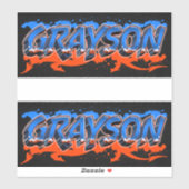 Grayson Prénom Nom Graffiti Autocollant Autocollan (Feuille)