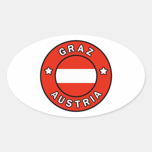 Graz Austria Ovale Sticker (Voorkant)
