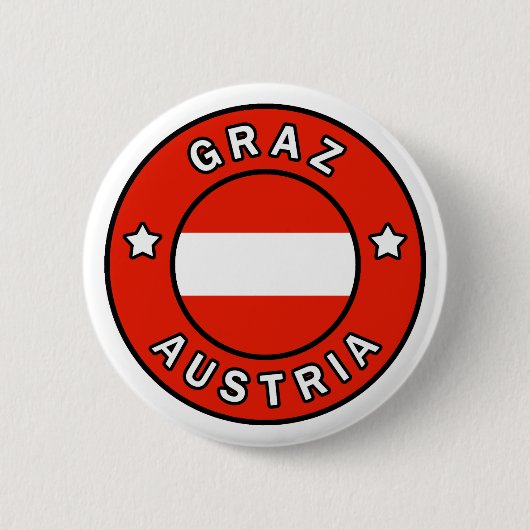 Graz Austria Ronde Button 5,7 Cm (Voorkant)