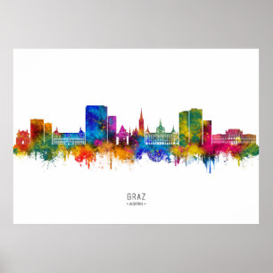Graz Oostenrijk Skyline Poster