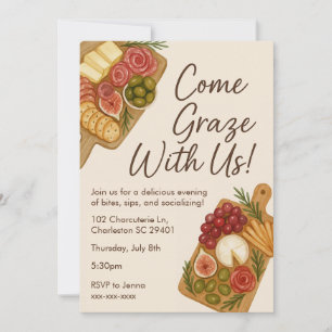 Graze With Us Charcuterie Bord Partij Uitnodiging