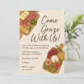 Graze With Us Charcuterie Bord Spel Uitnodiging (Staand voorkant)
