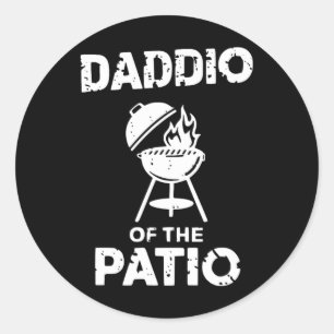 Grazende grappige vader BBQ-feest Rookvlees Grill Ronde Sticker