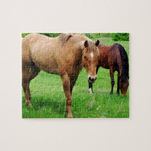 Grazende paarden Puzzle Legpuzzel (Horizontaal)