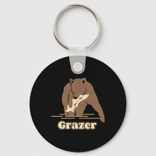 Grazer Gevist Beer Vet Bruin Grizzly Beartober Wij Sleutelhanger
